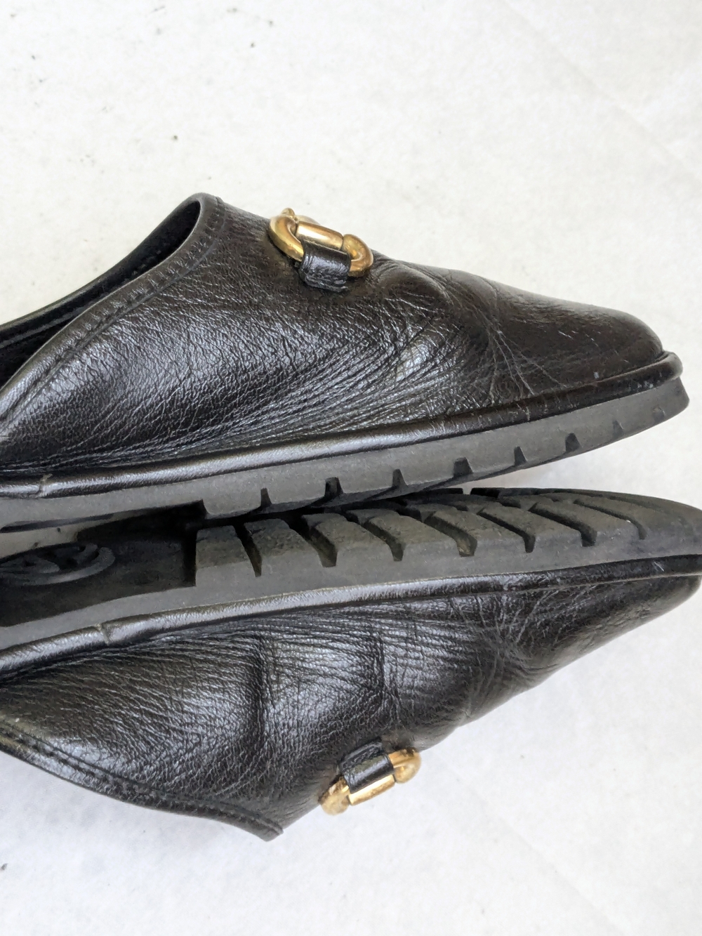 Gucci Black Leather Horsebit Mule Slip-Ons Men US 12 - Picture 12 of 15